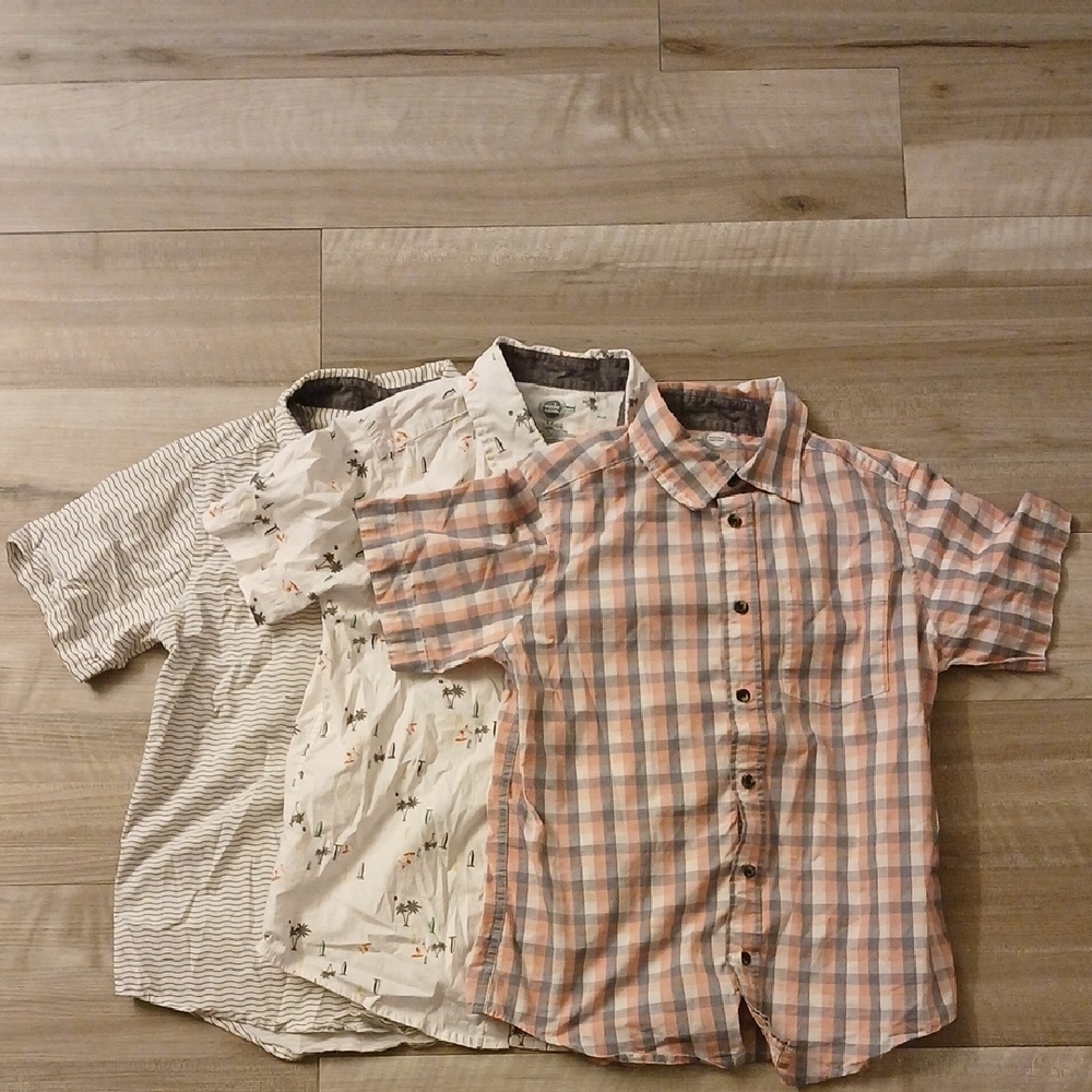 Wonder Nation Button Down Shirts - Striped, Patterned, Plaid Boys Size 10-12 (H)